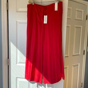 NWT - Sonia Rykiel red pants - size 46 or XL in USA - Wide leg, light weight